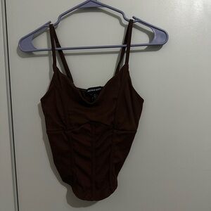 Brown Sleeveless Top